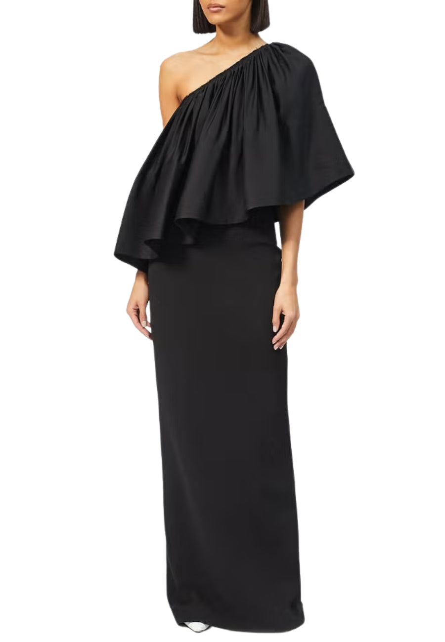 Black Lison One Shoulder Gown